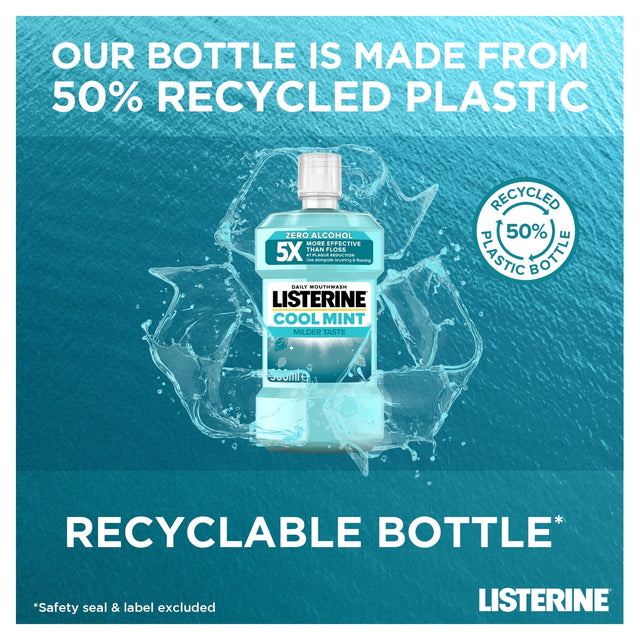 Listerine Zero Alcohol Cool Mint Milder Taste Mouthwash 500 ml