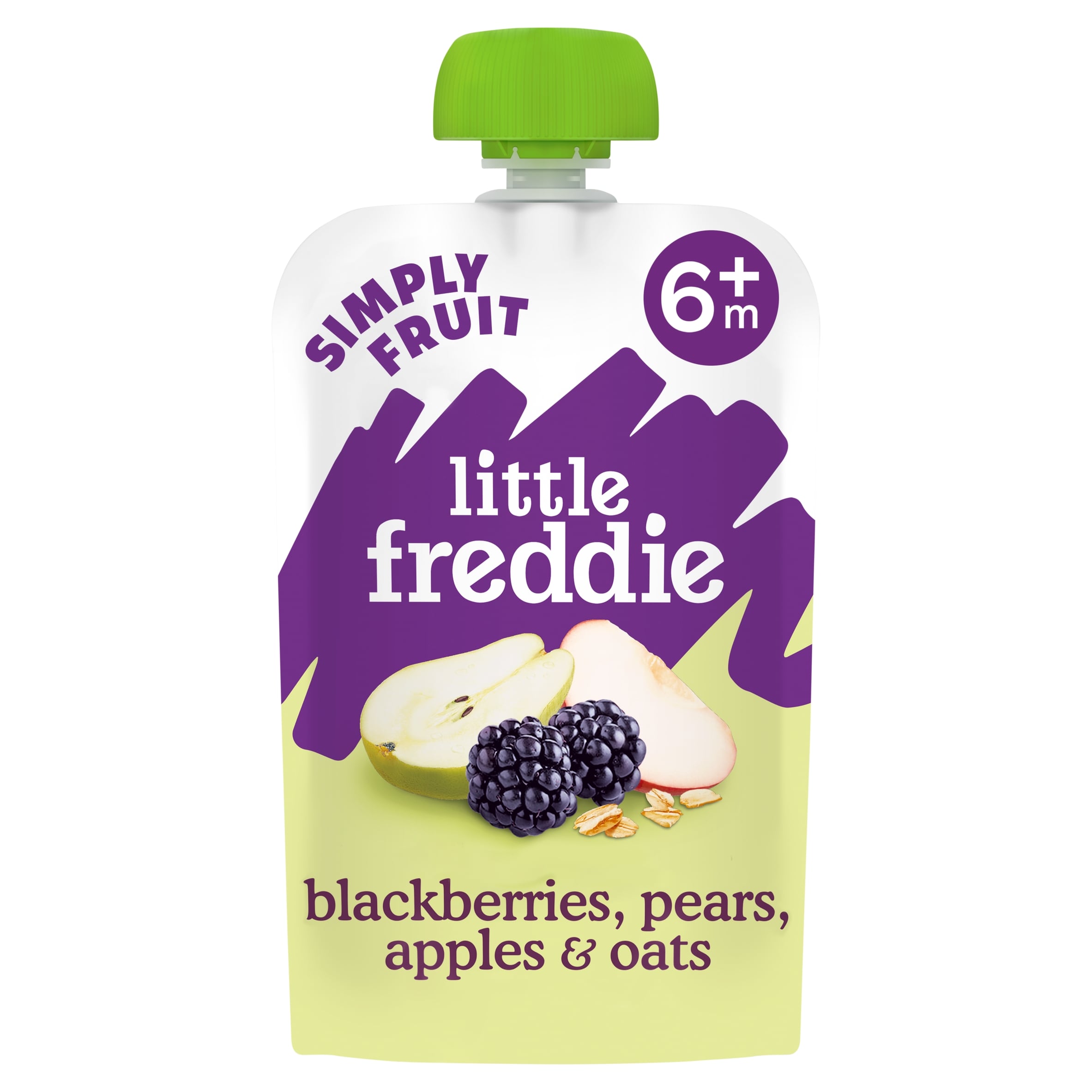 Little Freddie Organic Simply Fruit Blackberries Pears Apples & Oats Pouch 6 Months+ 100 g
