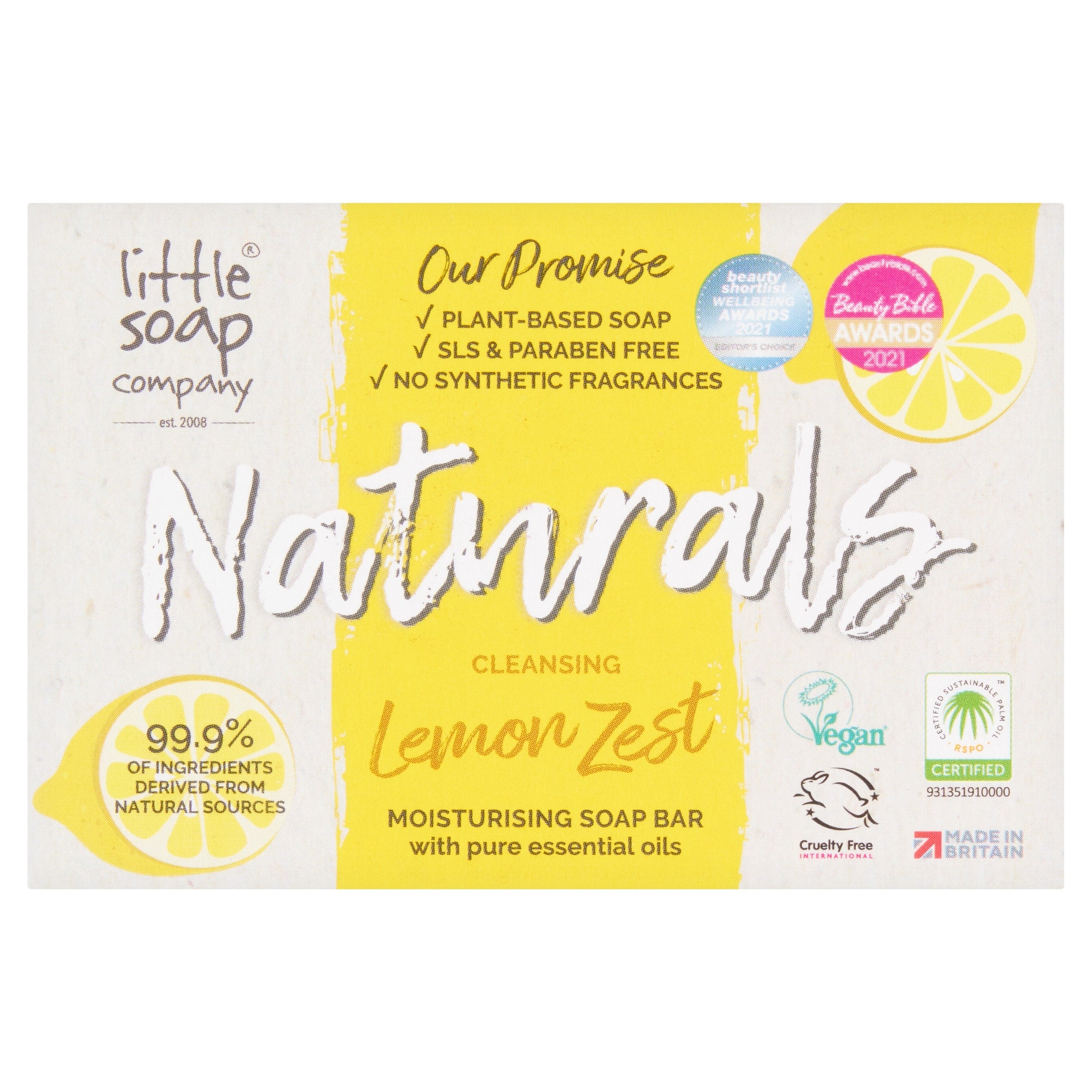 Little Soap Company Natural Bar Soap Cleansing Lemon 100 g