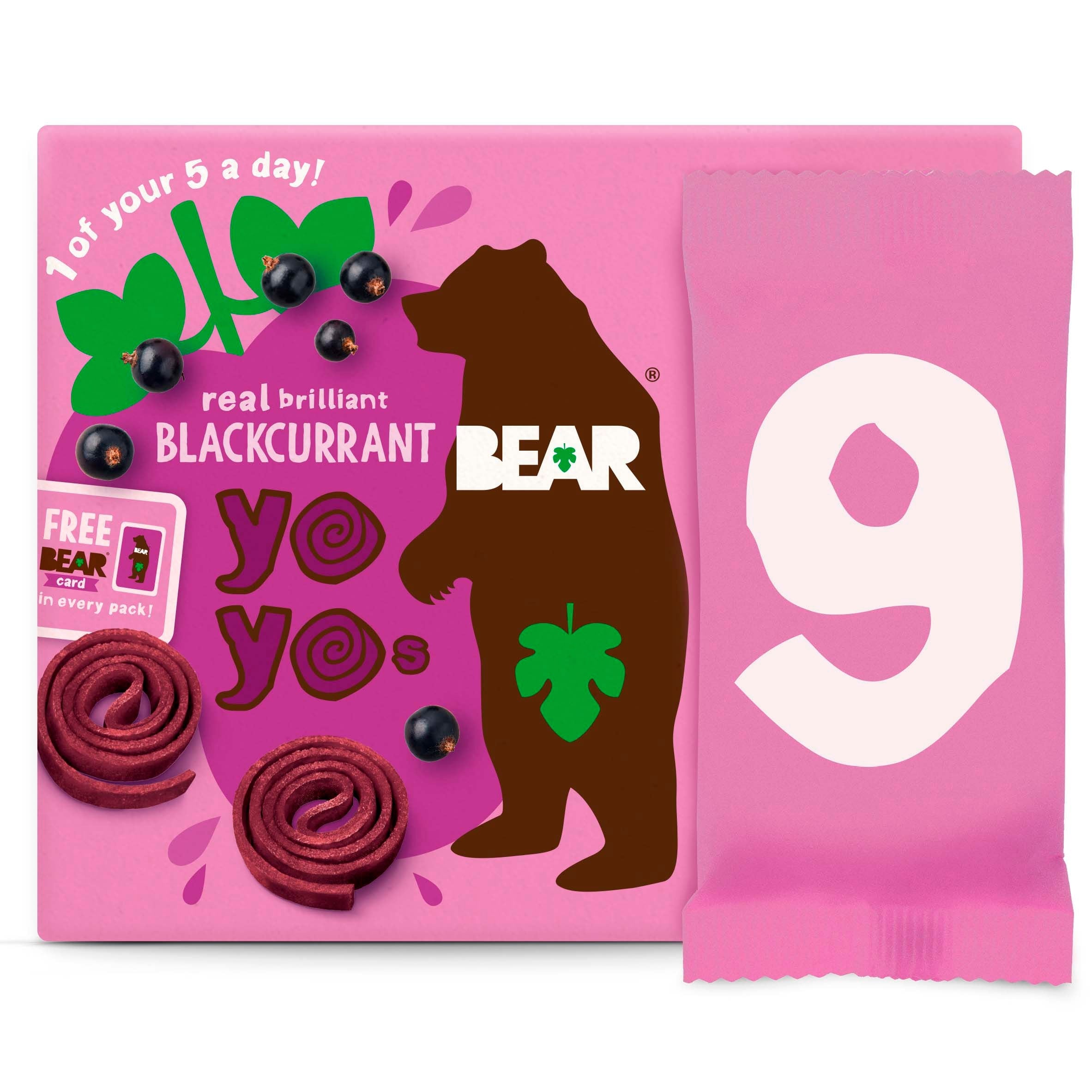 Bear Blackcurrant Fruit Rolls Yoyos 9 x 20 g