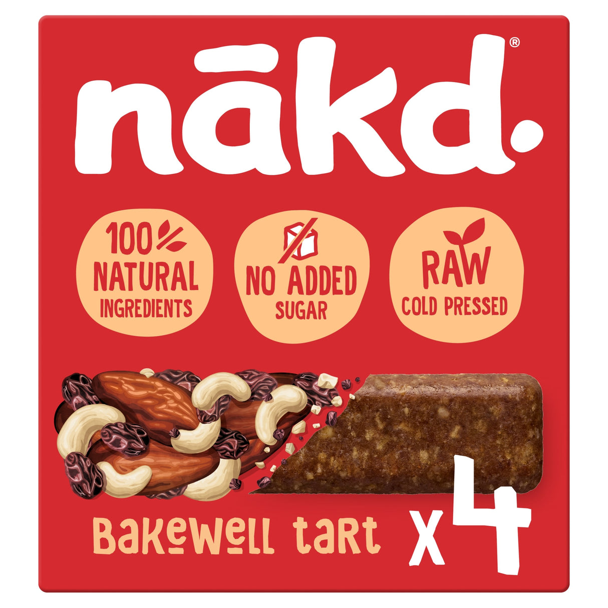Nakd Bakewell Tart Fruit & Nut Bars 4 Pack 140 g