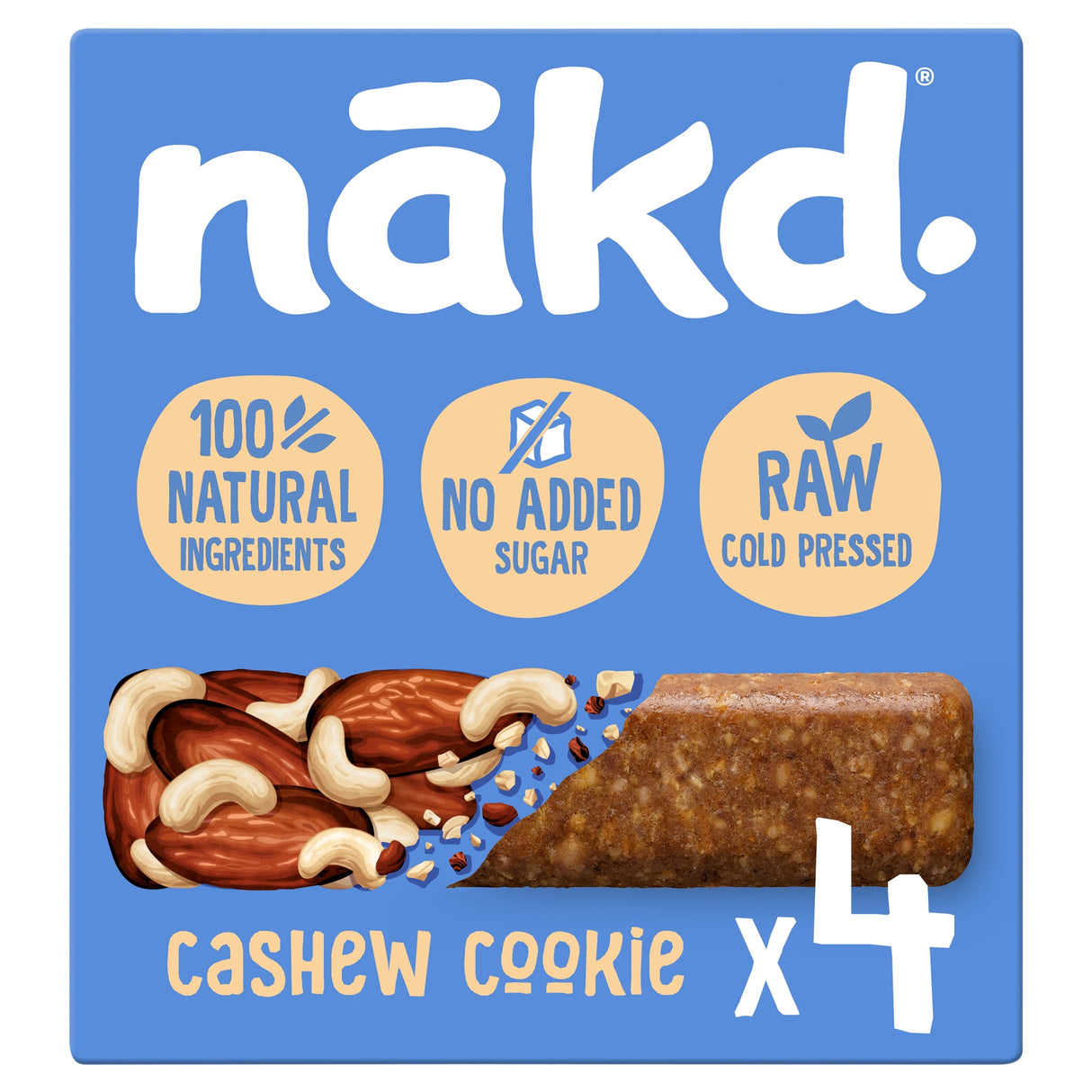 Nakd Fruit & Nut Bars Cashew Cookie 4 Pack 140 g