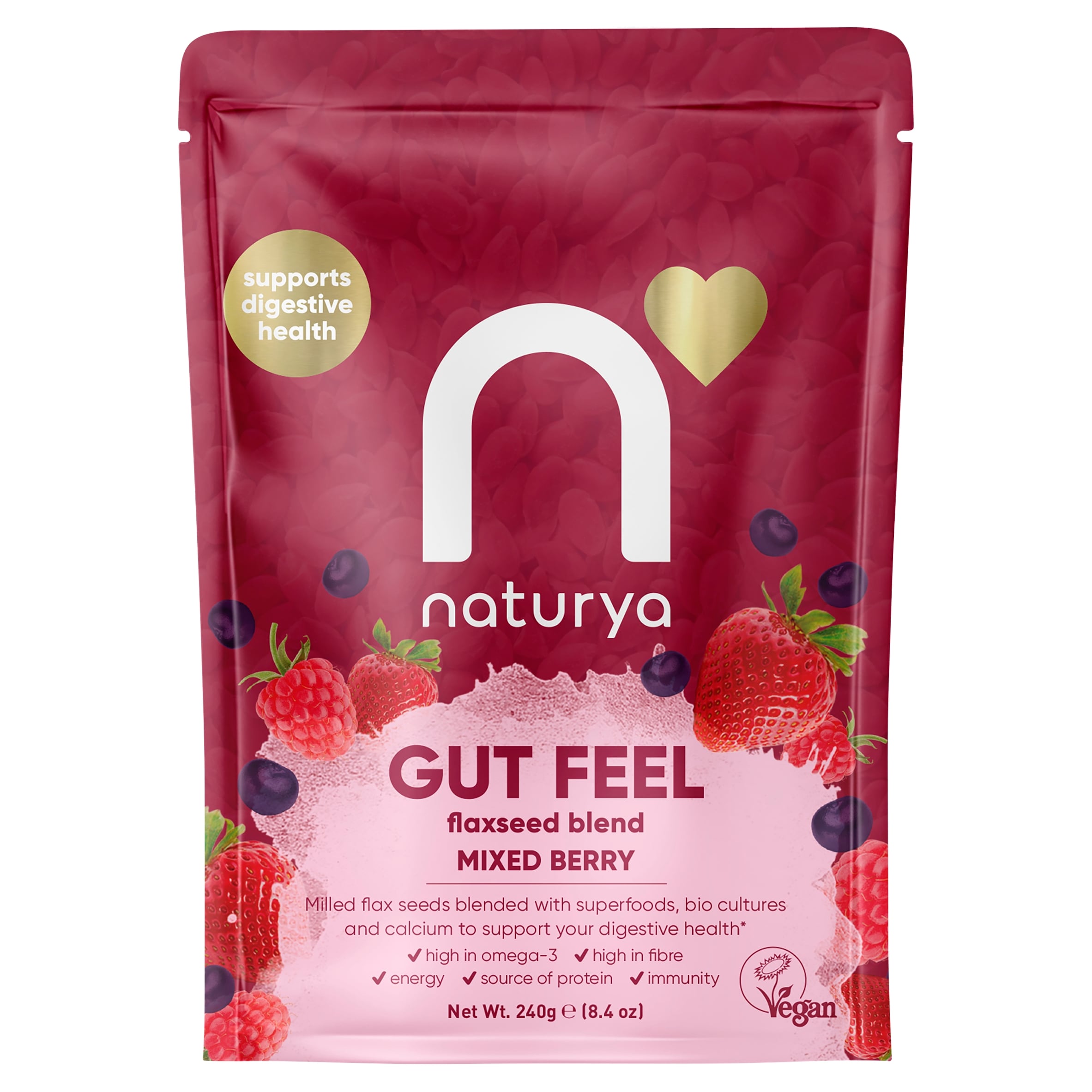 Naturya Gut Feel Flaxseed Blend Mixed Berry 240 g