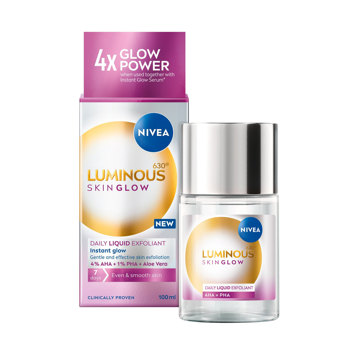 Nivea Luminous 630 Instant Skin Glow Daily Liquid Exfoliant 100 ml