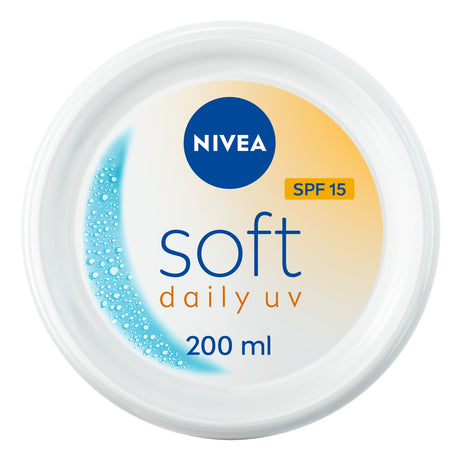 Nivea Soft Daily Uv Moisturiser For Face Hand & Body SPF 15 200 ml