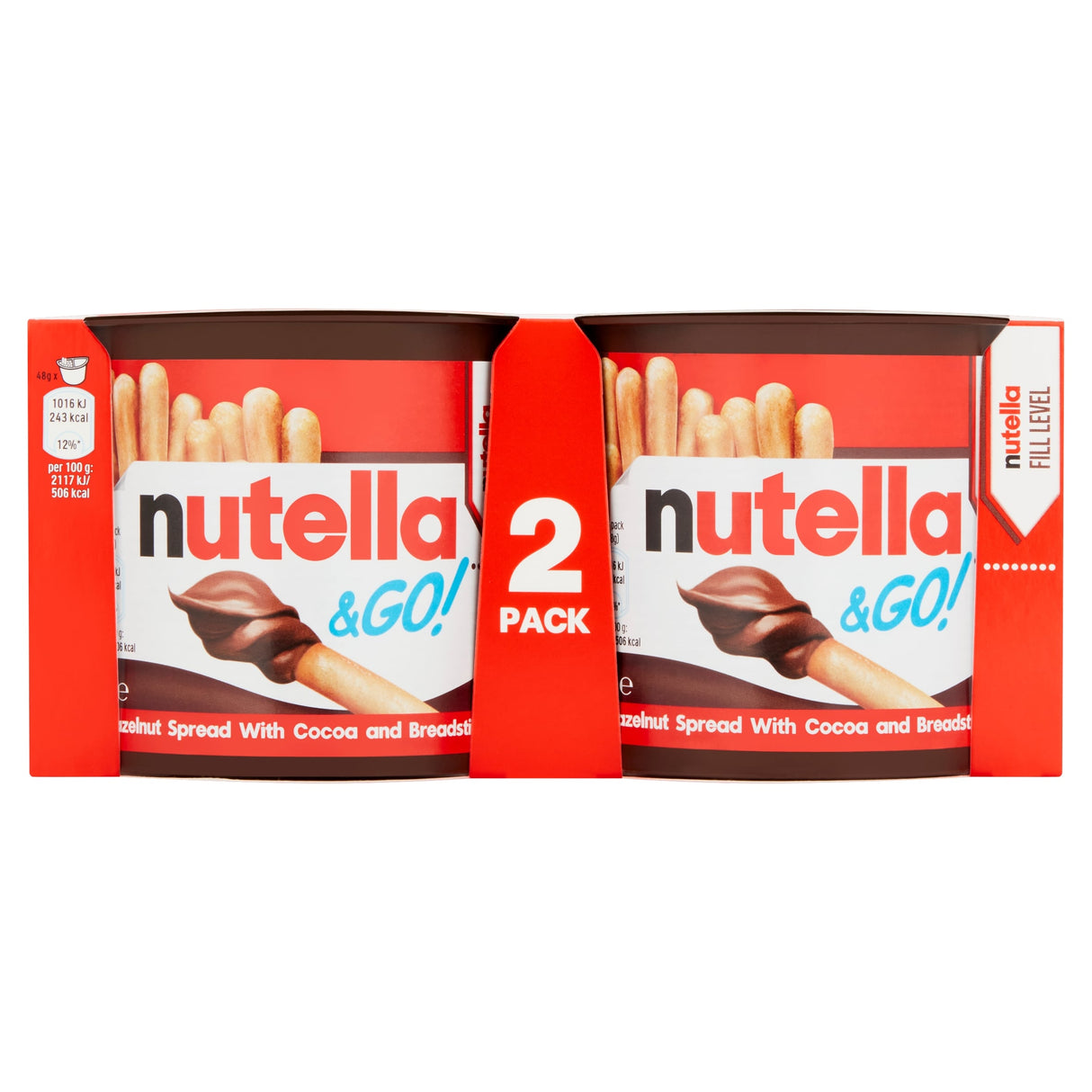 Nutella & Go! Hazelnut Chocolate Spread & Breadsticks Snack Pot Multi-Pack 2 x 48 g