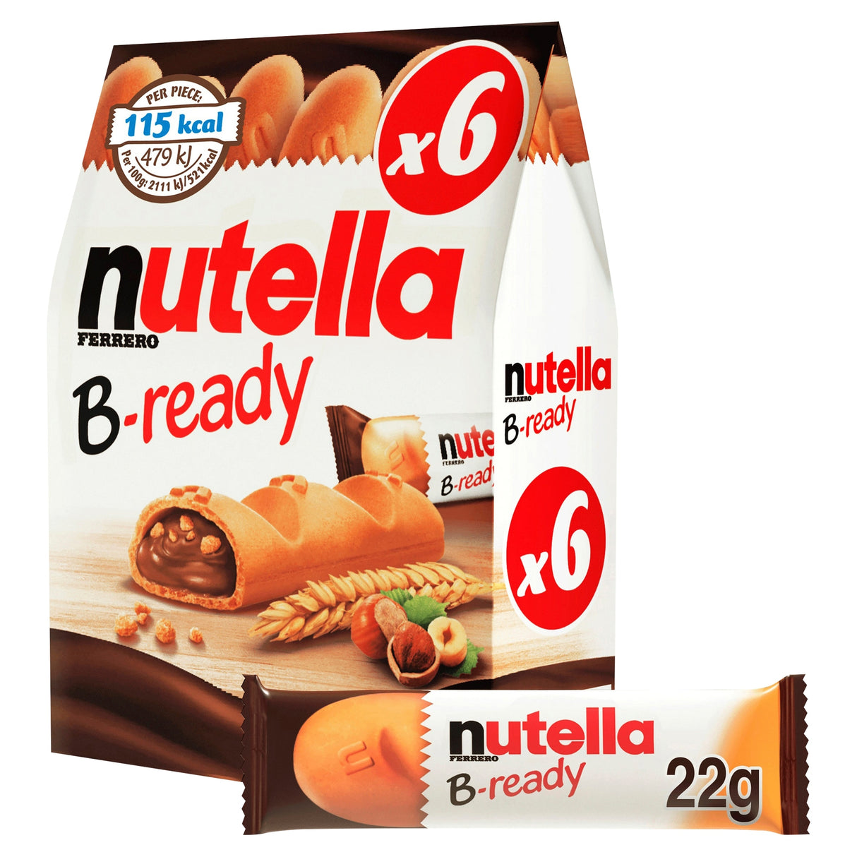 Nutella B-Ready Bars Multi-Pack 6 x 22 g 132 g