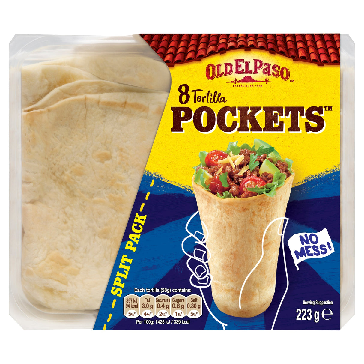 Old El Paso 8 Tortilla Pockets 223 g