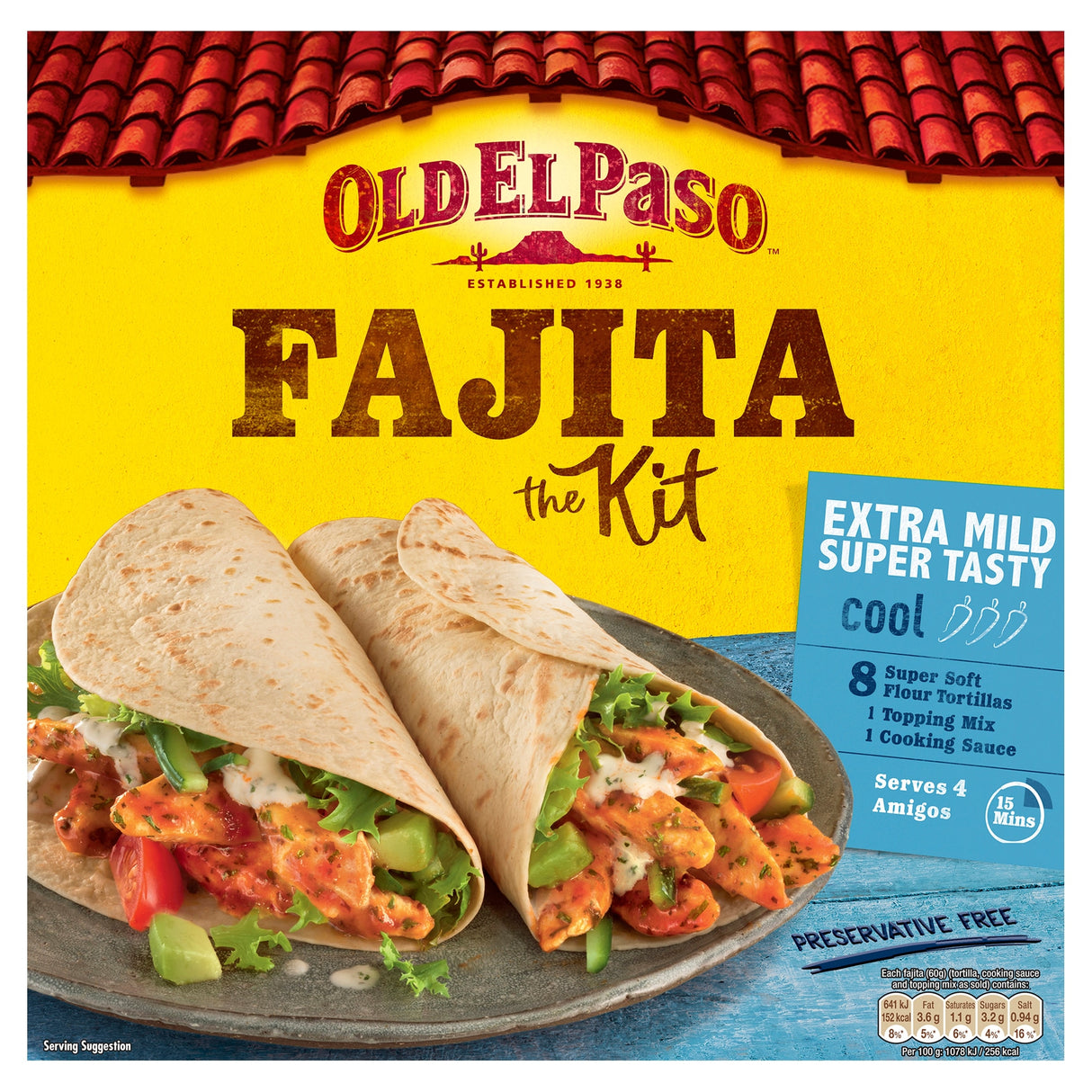 Old El Paso Extra Mild Fajita Dinner Kit 476 g