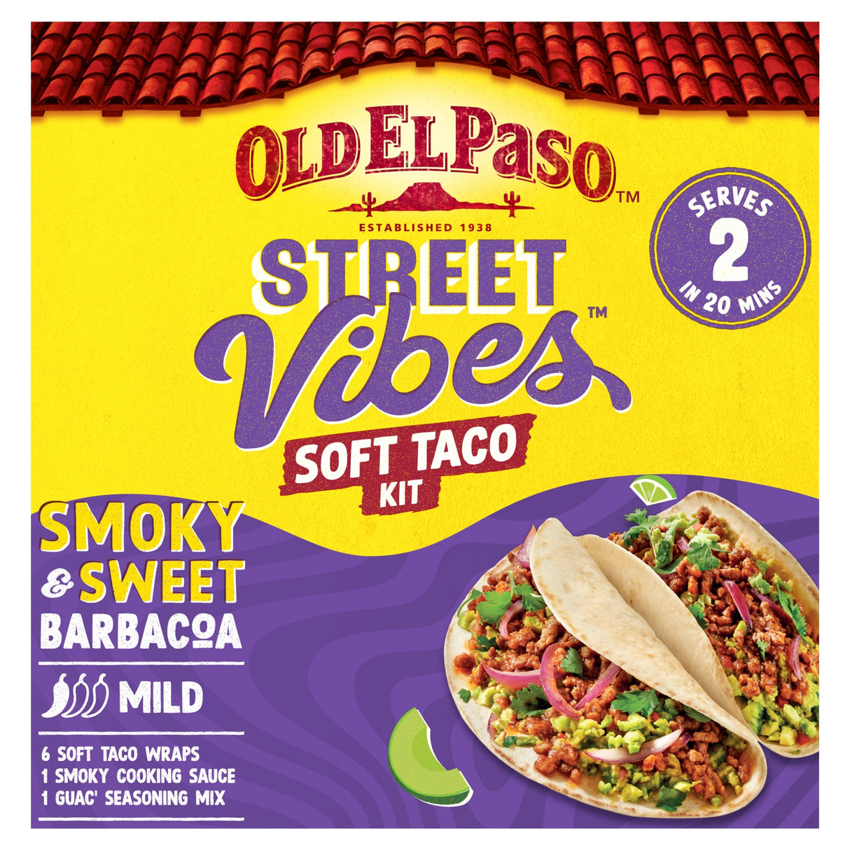 Old El Paso Soft Taco Street Vibes Barbacoa Meal Kit 255 g
