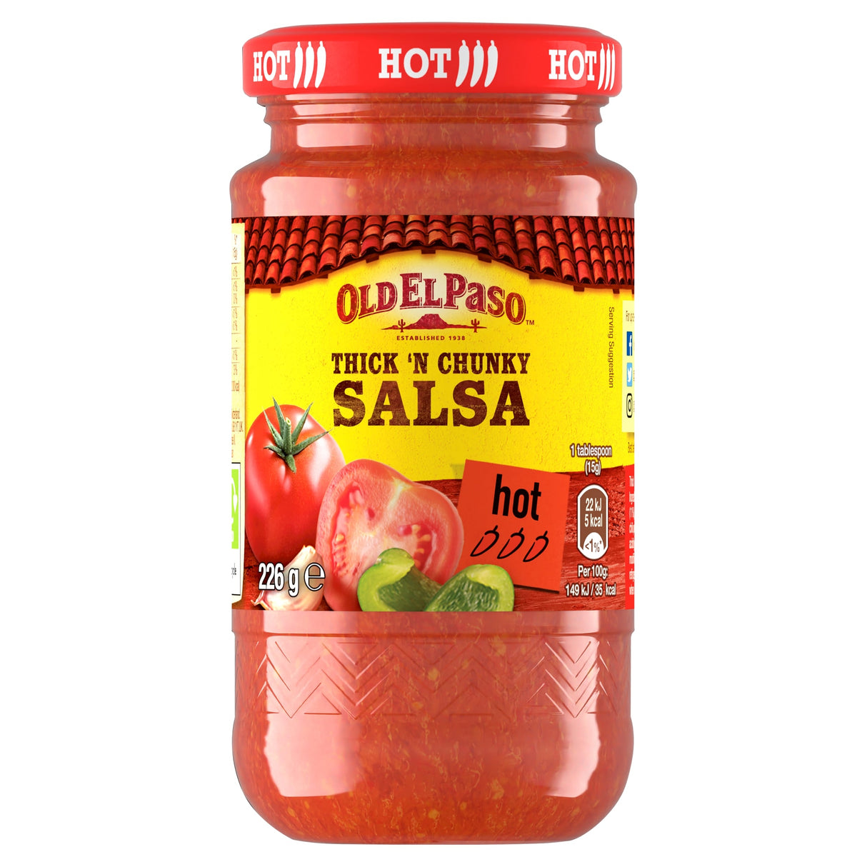 Old El Paso Thick 'N' Chunky Hot Salsa 226 g