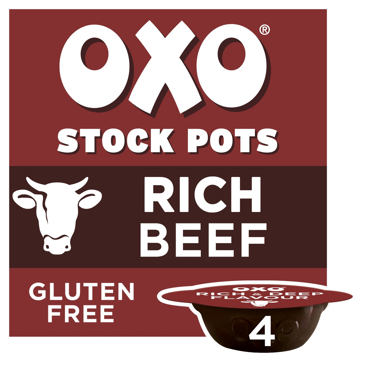 Oxo Beef Onion & Rosemary Stock Pot 4 Pack 80 g