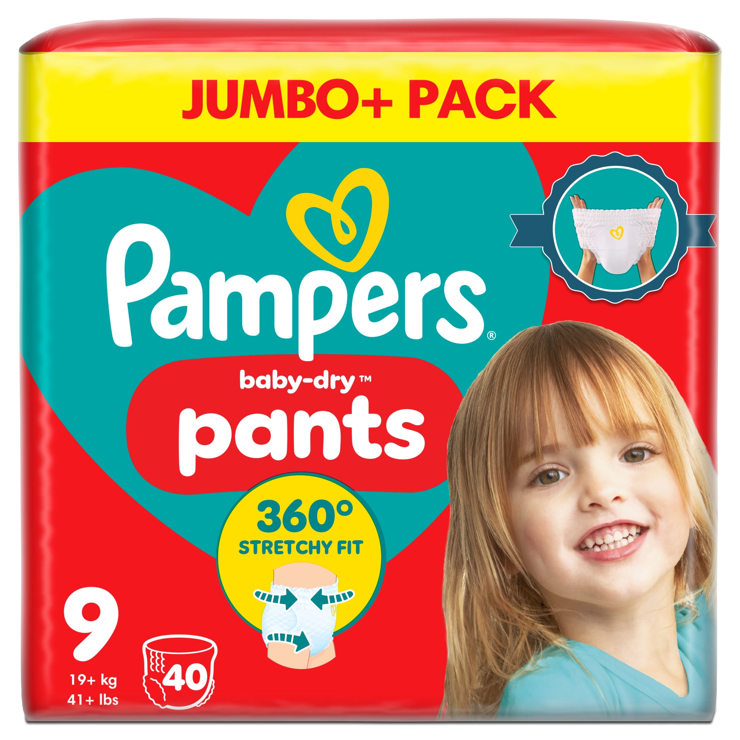 Pampers Baby Dry Nappy Pants Size 9 Jumbo Pack 40 Nappies