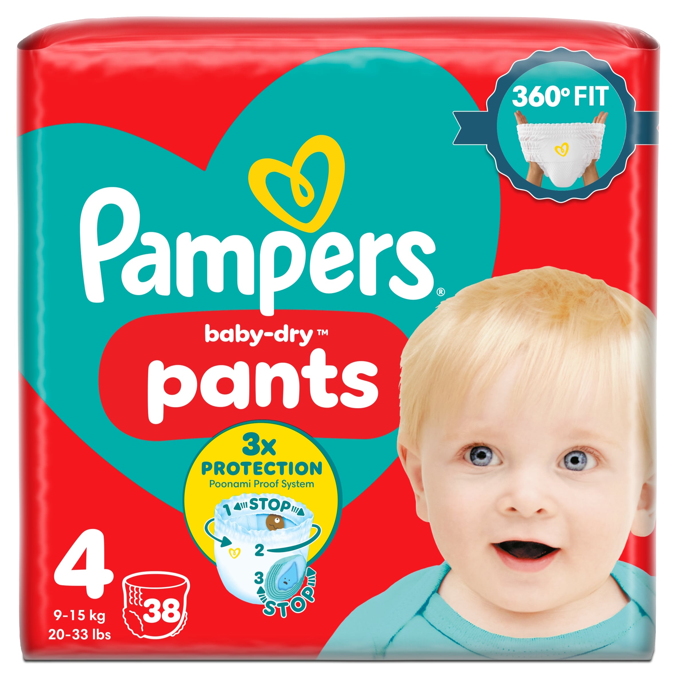 Pampers Baby-Dry Nappy Pants Size 4 38 Pack