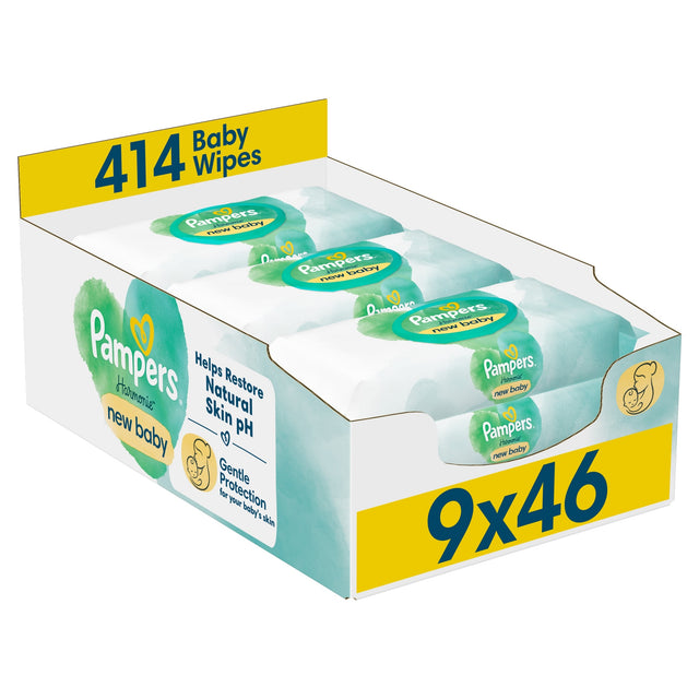 Pampers Harmonie New Baby Wipes 9 x 46 Pack