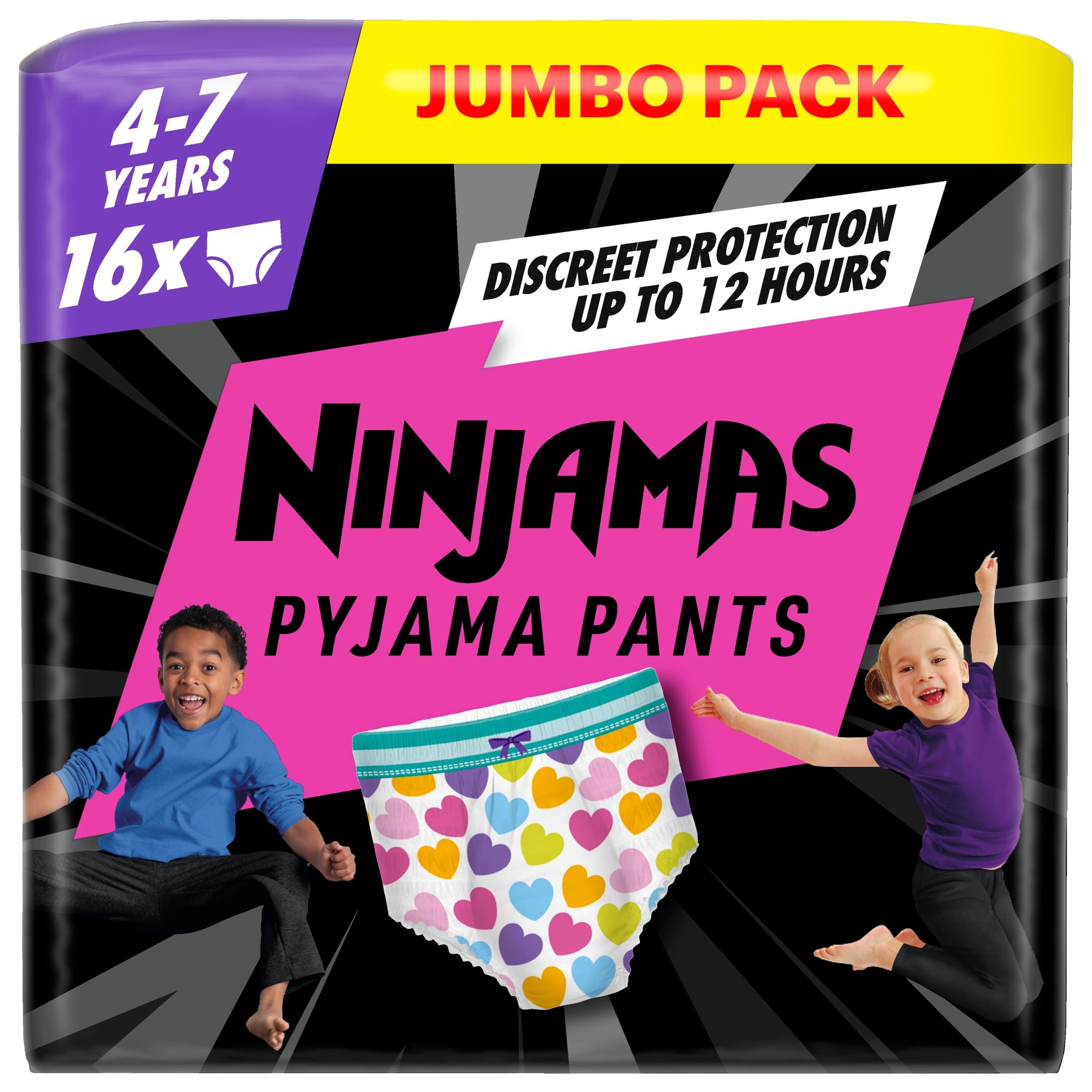 Pampers Ninjamas Pink Pyjama Pants 4-7 Years 16 Pack