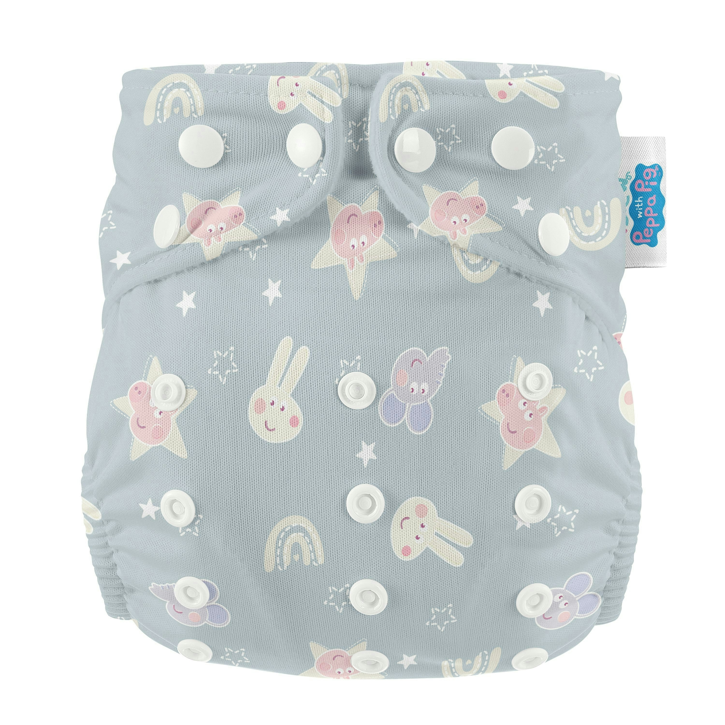 Peppa Pig One Size All-In-One Reusable Cloth Nappy Blue Mix Peppa & Friends