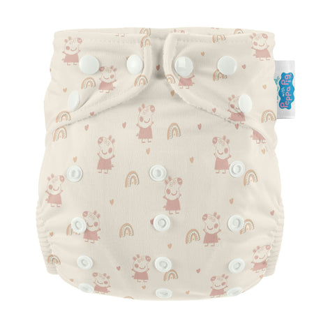 Peppa Pig One Size All-In-One Reusable Cloth Nappy Pink Rainbows