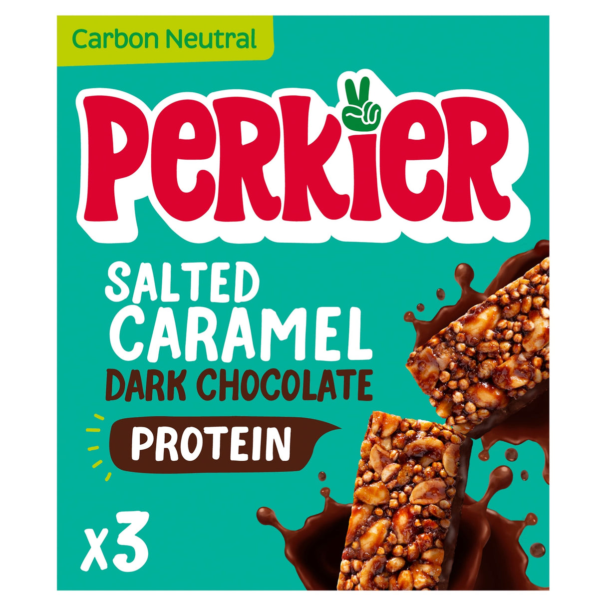 Perkier Protein Bars Salted Caramel Dark Chocolate 3 Pack 37 g