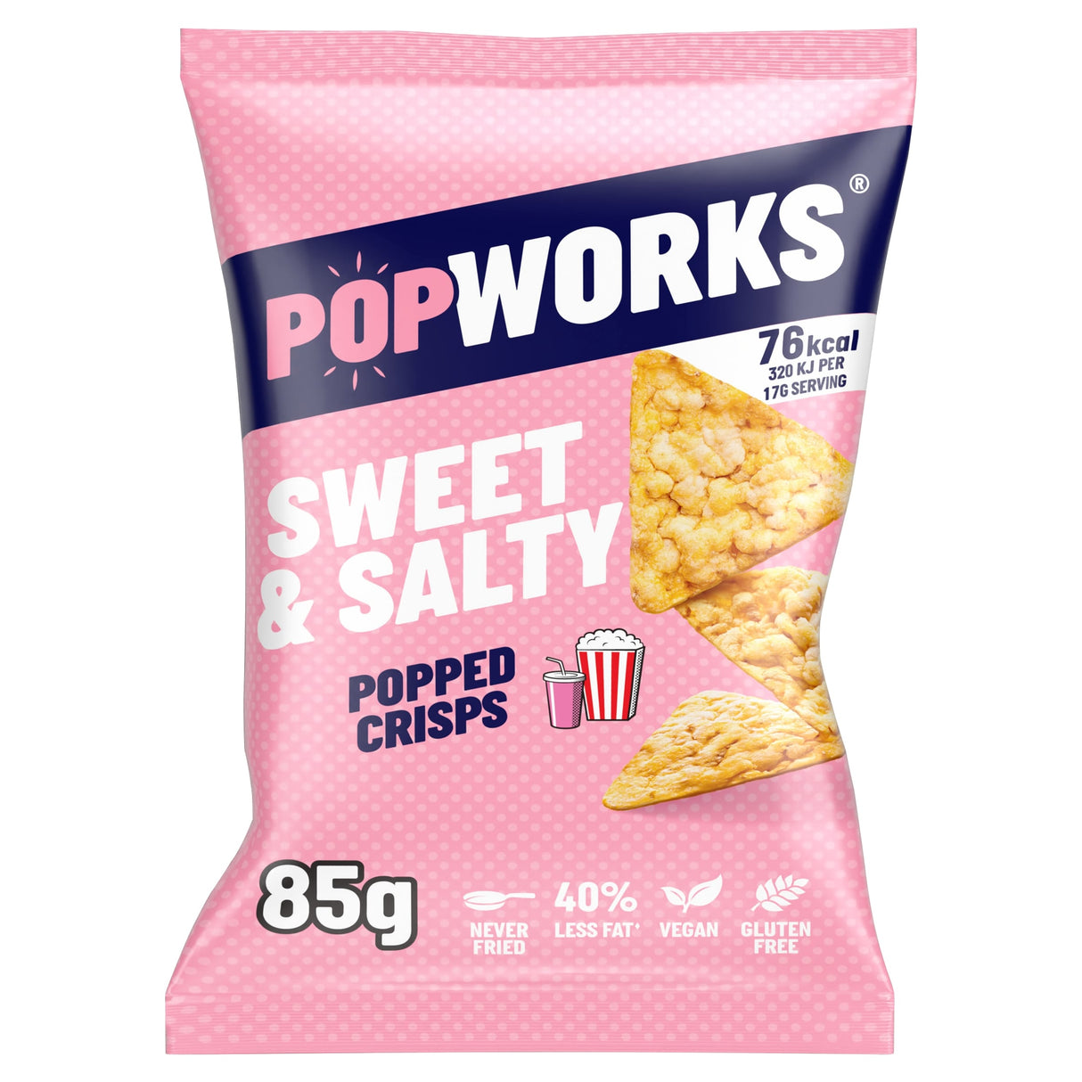 Pop Works Sweet & Salty Sharing Bag Popped Crisps 85 g