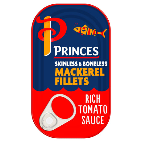 Princes Skinless Boneless Mackerel Fillets In Tomato Sauce 125 g
