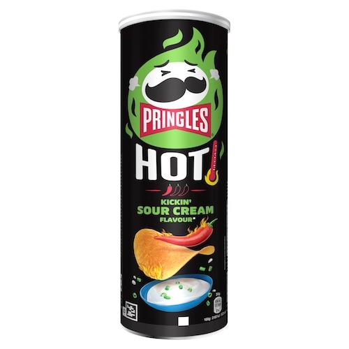 Pringles Hot Kickin' Sour Cream Flavour Crisps 160 g