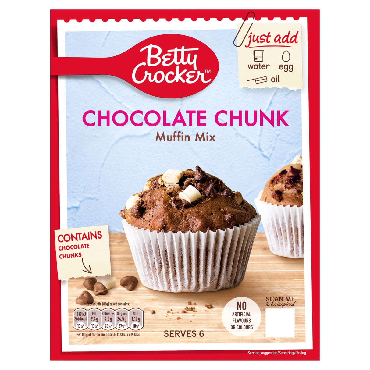 Betty Crocker Chocolate Chunk Muffin Mix 335 g