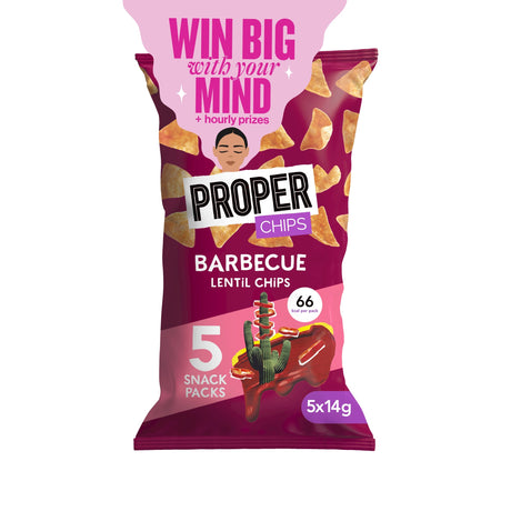 Proper Chips BBQ Lentil Chips 5 x 14 g