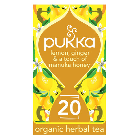 Pukka Organic Lemon, Ginger & A Touch Of Manuka Honey 20 Herbal Tea Sachets 34 g