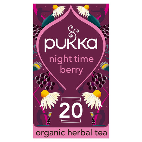 Pukka Organic Night Time Berry 20 Herbal Tea Sachets 32 g