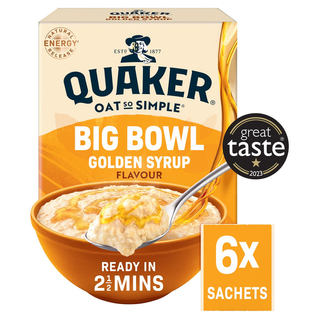 Quaker Big Bowl Golden Syrup Porridge Sachets 6 x 49.6 g