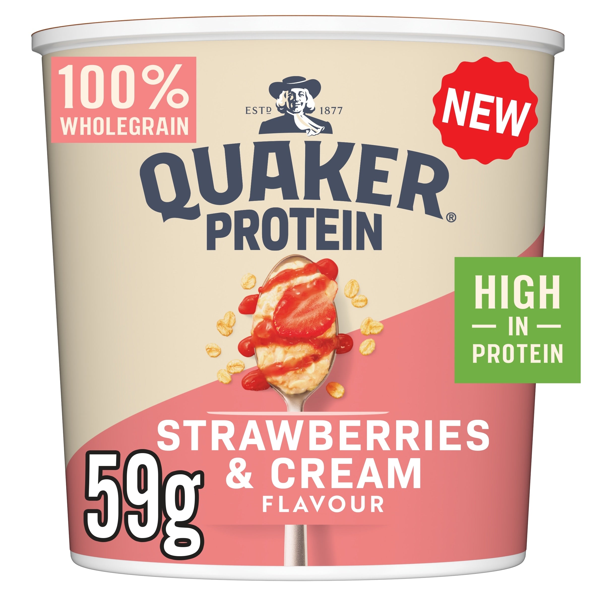 Quaker Protein Porridge Pot Strawberries & Cream Flavour 59 g