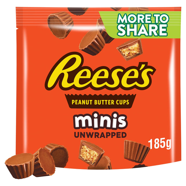 Reese's Milk Chocolate Peanut Butter Cups Mini's Unwrapped More To Share Pouch 185 g