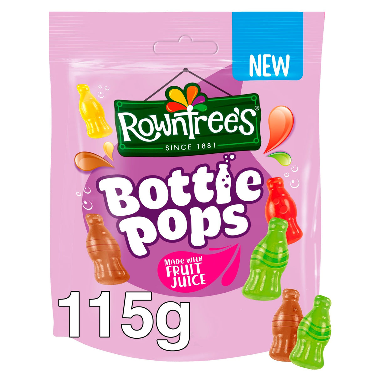 Rowntree's Bottle Pops Sweets Sharing Bag 115 g