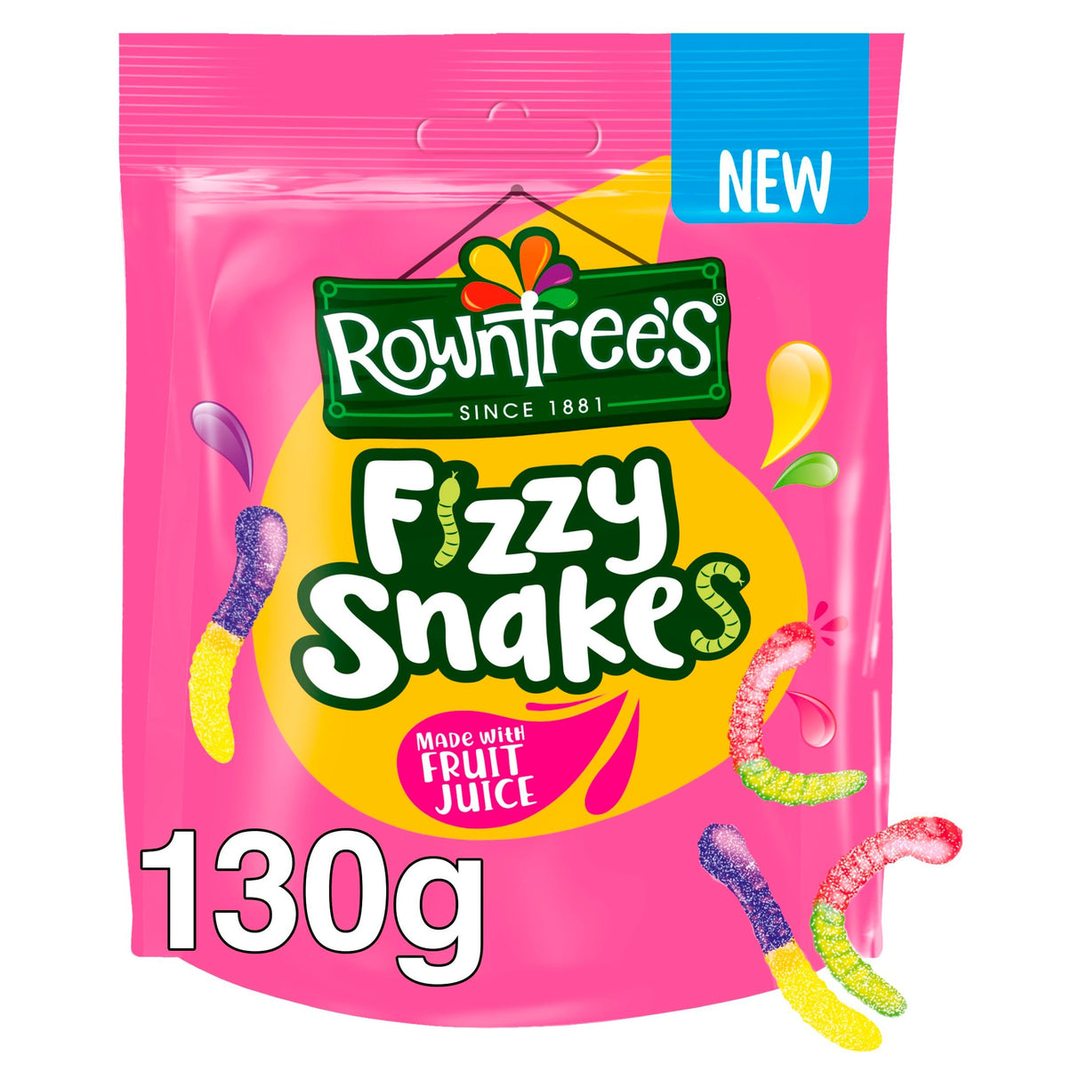 Rowntree's Fizzy Snakes Sweets Sharing Bag 130 g