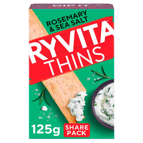 Ryvita Thins Flatbreads Rosemary & Sea Salt 125 g