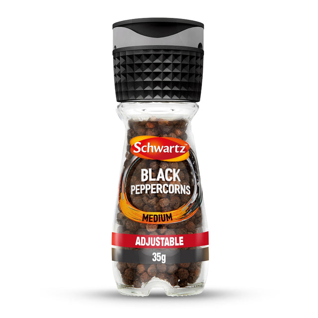 Schwartz Black Peppercorns Adjustable Medium Grinder 35 g