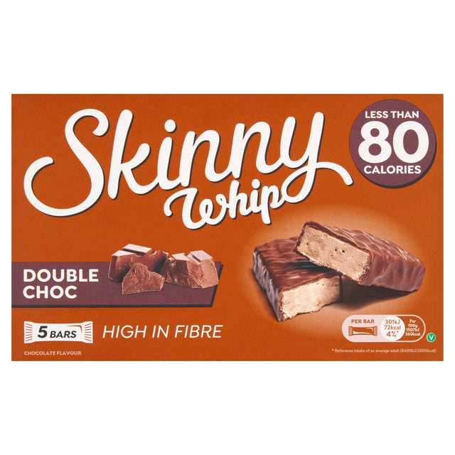 Skinny Whip Double Chocolate Nougat Bars 5 x 20 g