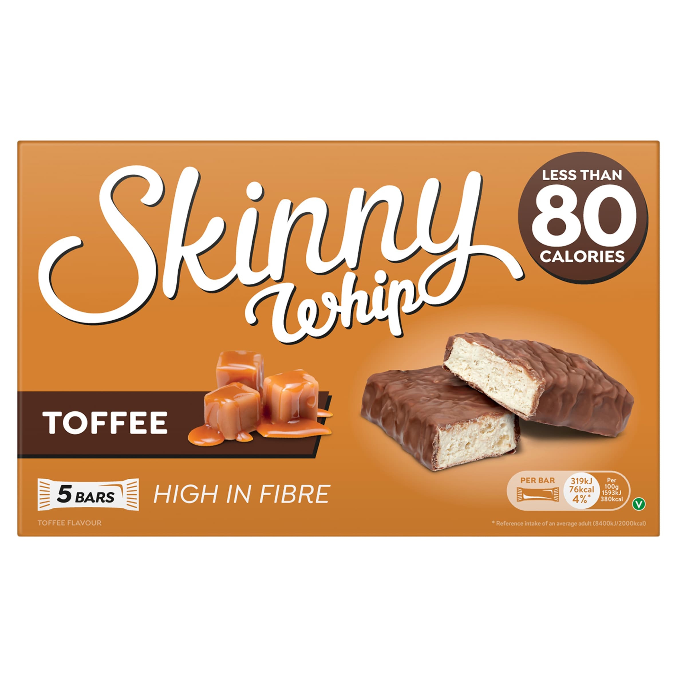 Skinny Whip Toffee Bars 5 x 20 g