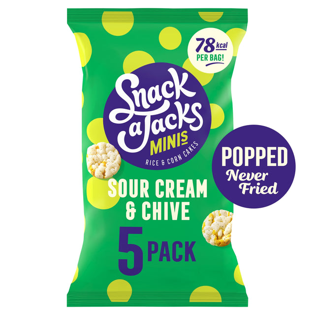 Snack A Jacks Sour Cream & Chive Rice Cakes Multi-Pack Snacks 5 x 19 g