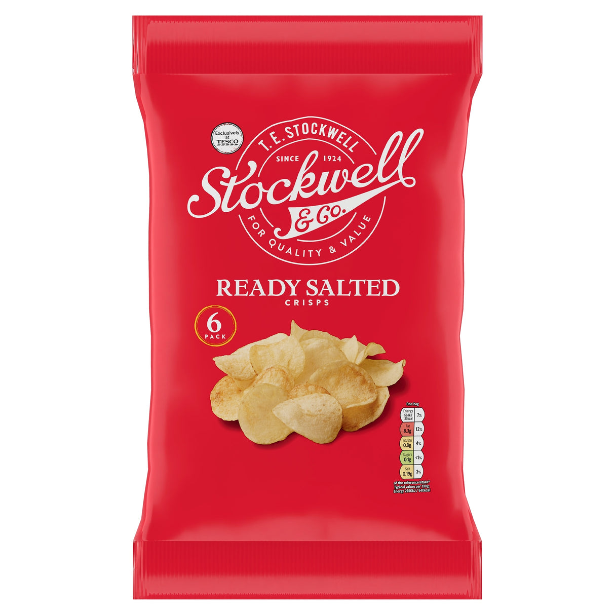 Stockwell & Co Ready Salted Crisps 6 x 25 g