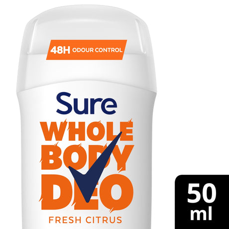 Sure Women Fresh Citrus Whole Body Deodorant Stick 48 Hour Odour Control 50 ml