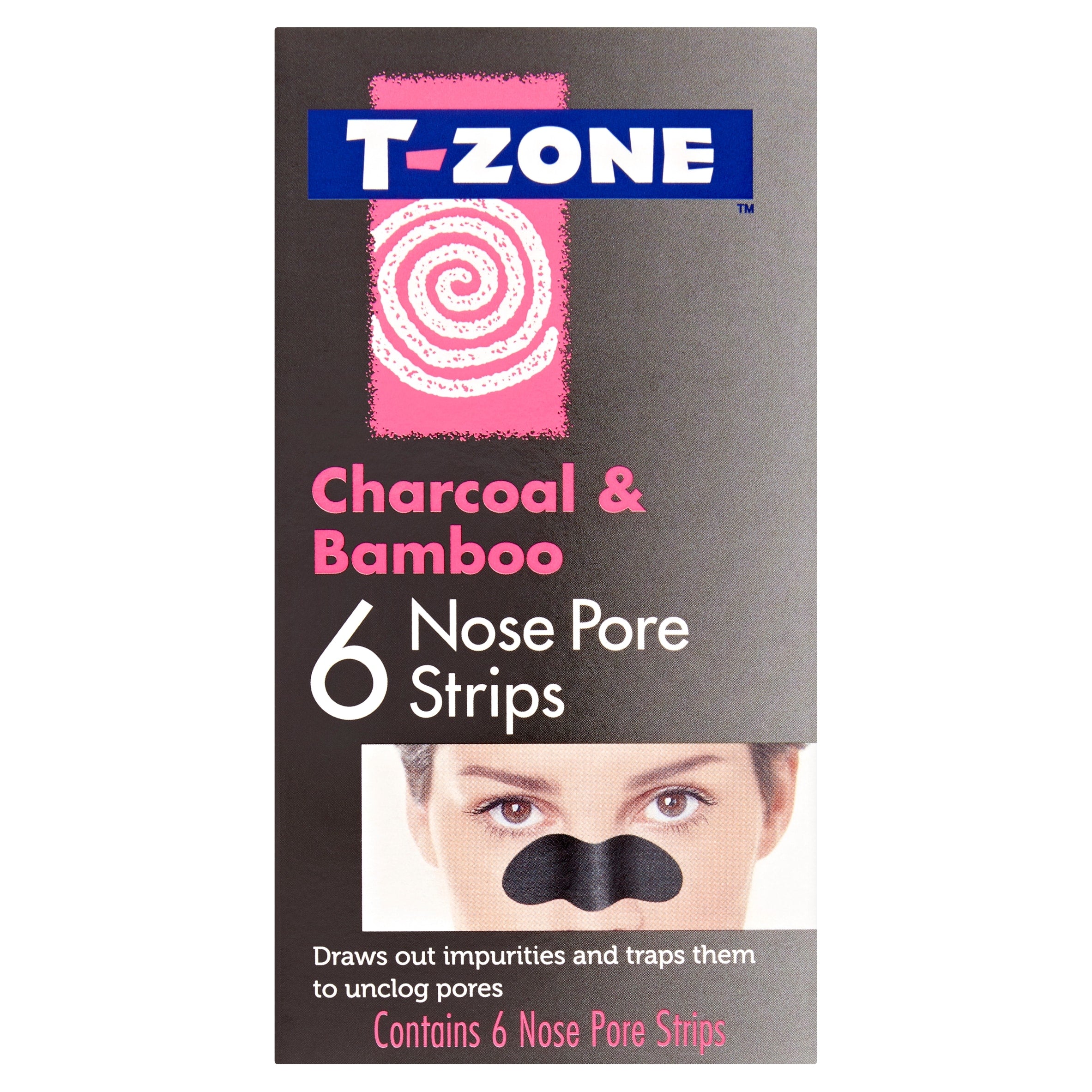 T-Zone Charcoal & Bamboo Nose Pore Strips x6