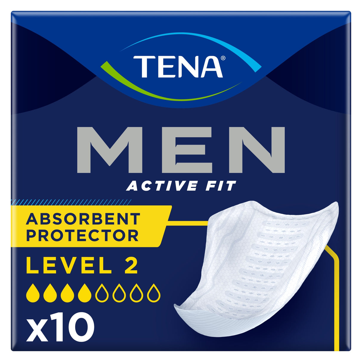 Tena Men Absorbent Protector Level 2 Incontinence Pads 10 Pack