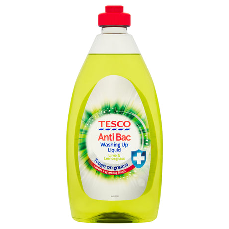 Tesco Anti-Bacterial Washing Up Liquid Lime & Lemongrass 500 ml