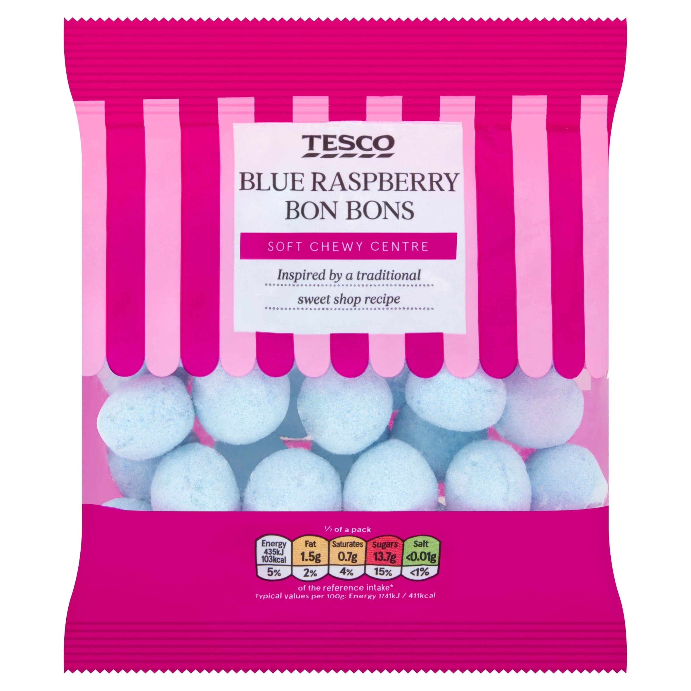 Tesco Blue Raspberry Bon Bons 175 g