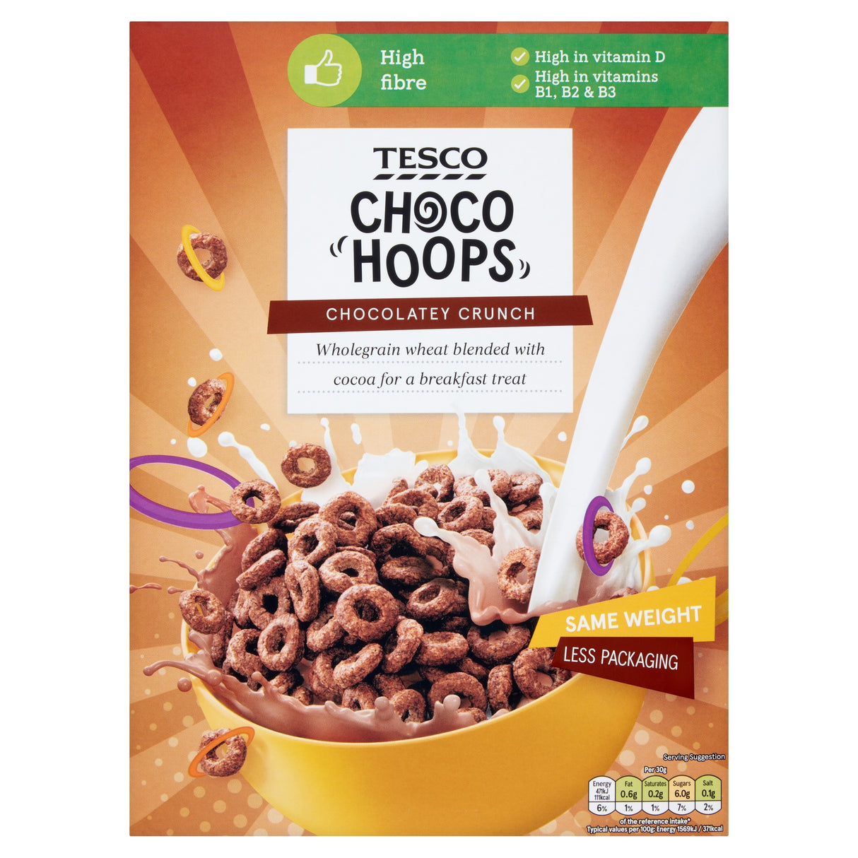Tesco Choco Hoops Cereal 375 g