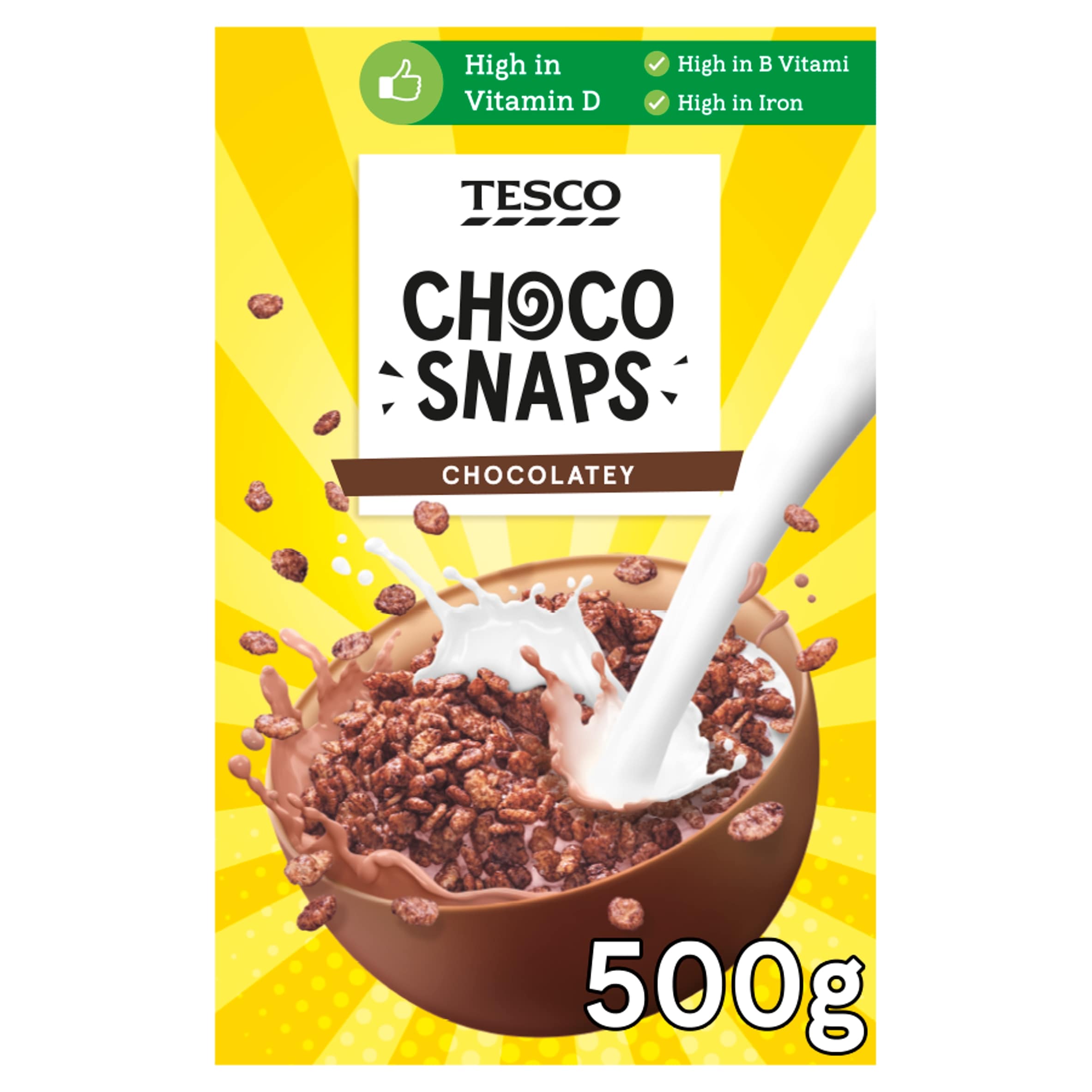 Tesco Choco Snaps Milk Chocolatey Cereal 500 g