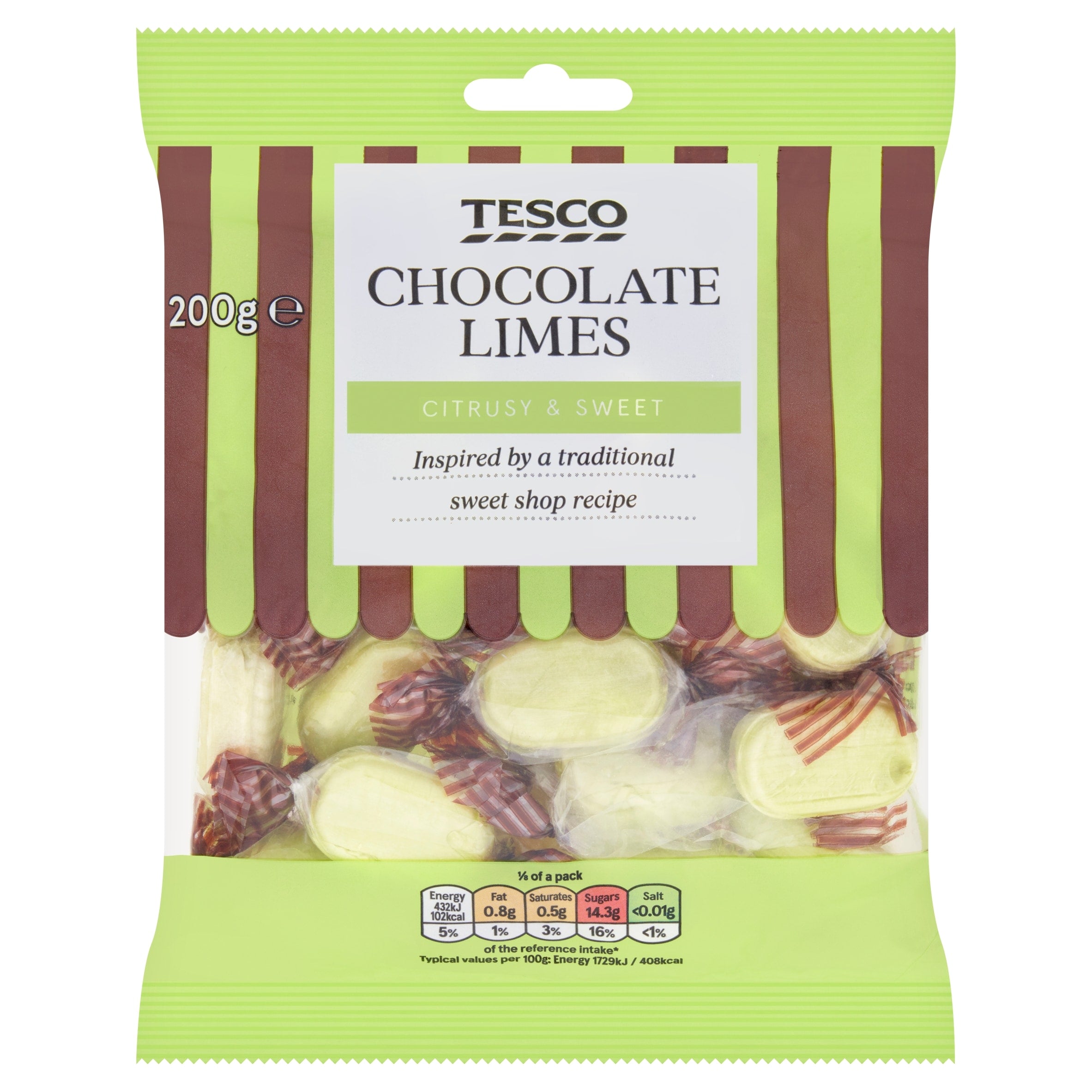 Tesco Chocolate Limes 200 g