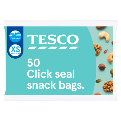 Tesco Click & Seal Resealable Snack Bags 50 Pack